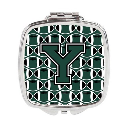 Carolines Treasures Letter Y Football Green and White Compact Mirror CJ1071-YSCM